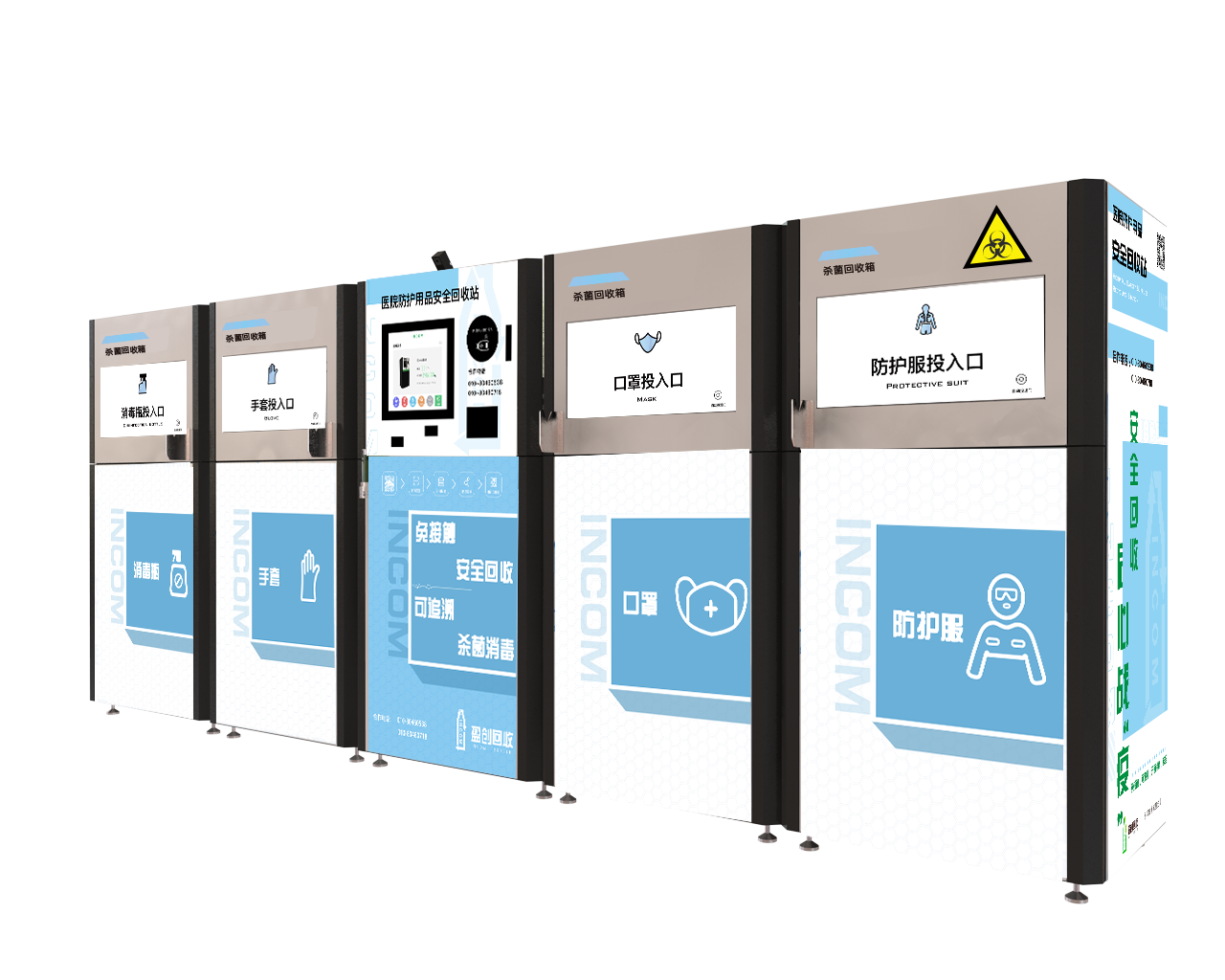 Hospital protective equipment safety recycling station